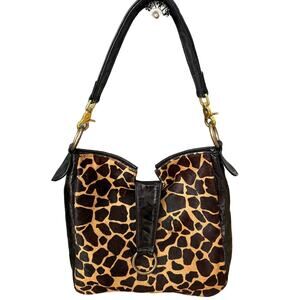 Vintage Andre Oliver Calf Hair and Leather Shoulder Bag